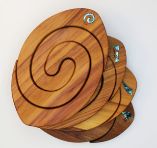 Mini Rugby Tablemat - Paua Inlay